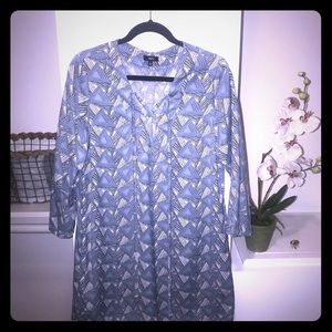 Lucca Blue and White Shift Dress